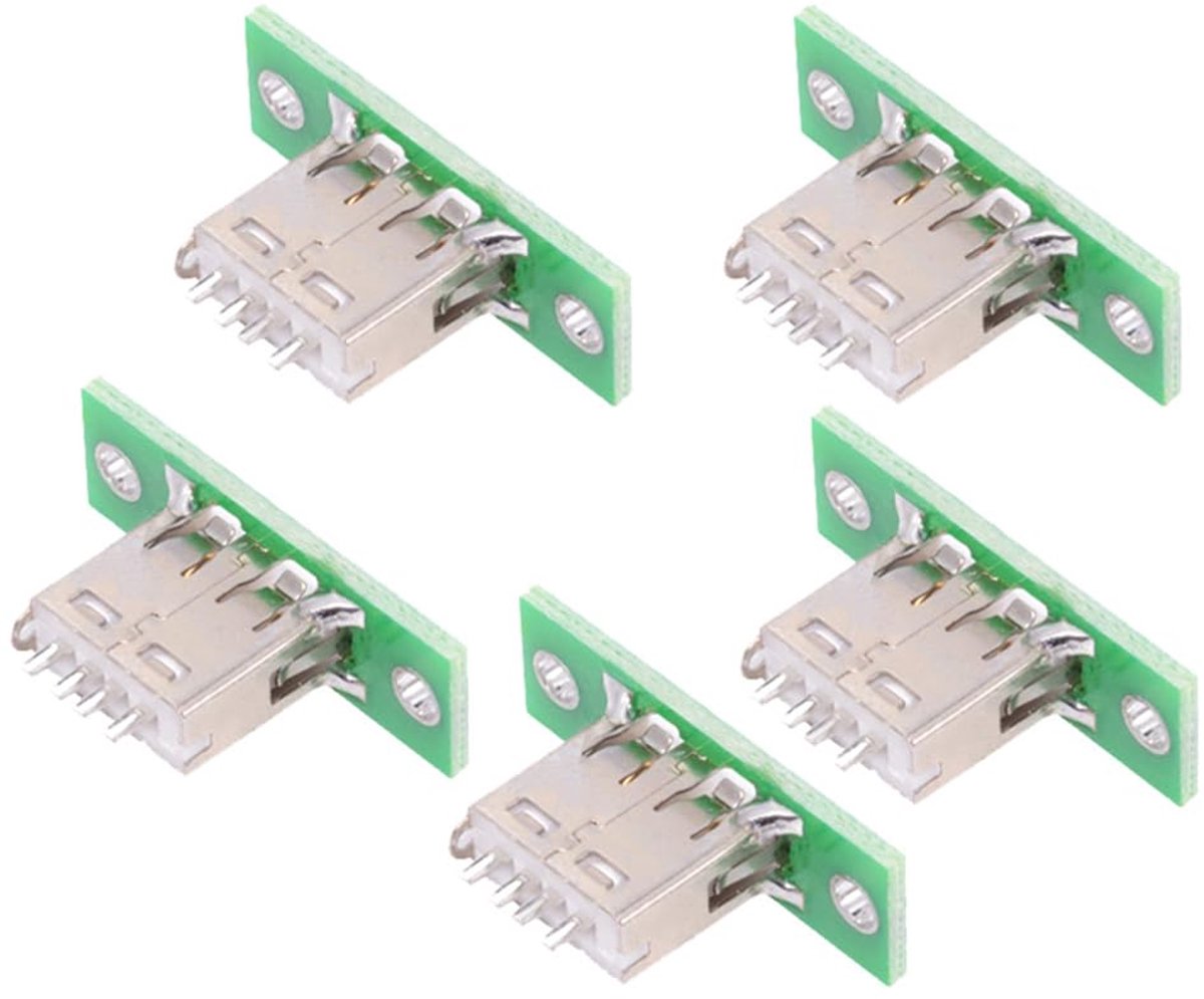 SnelShoppen - 5 Stuks Reversible DIY USB Type-A Vrouwelijke Plug Connectoren met Paneelmontage en Loodtype voor Snelle Dataoverdracht en Opladen