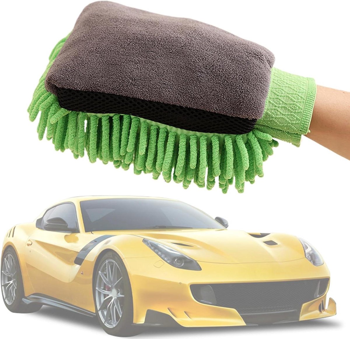 Microvezel Washandschoen - Reinigingshandschoen Auto - Auto Reinigen - Kras- en Slijtvast - 25 x 18 cm - Groen