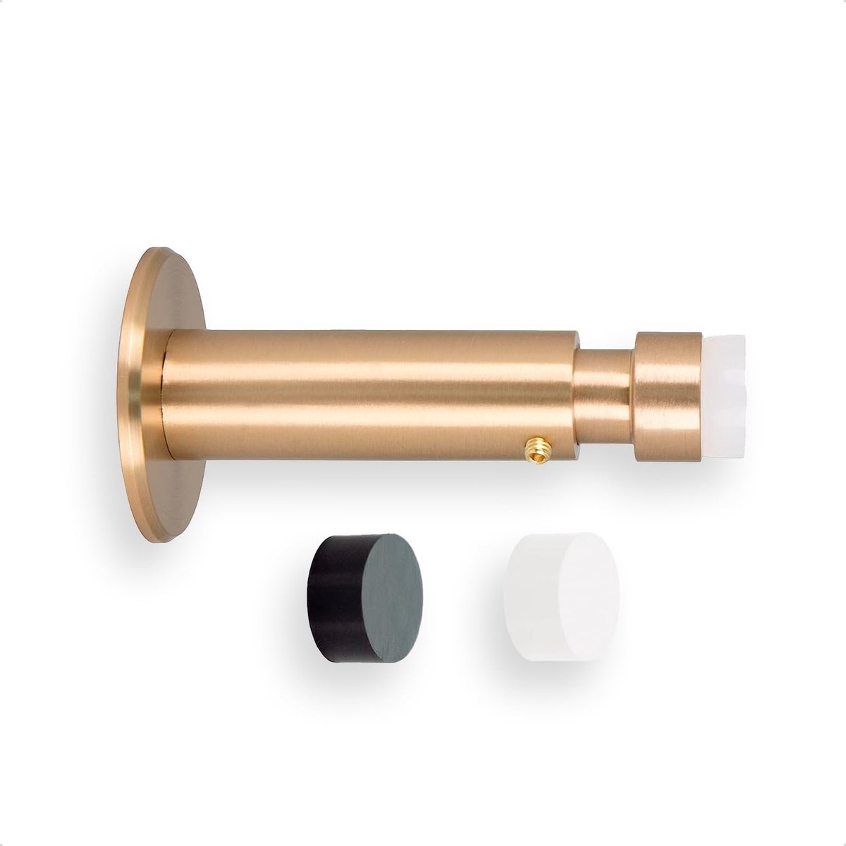 Deurstopper voor wandmontage - Messing mat - Verstelbare lengte 88-125 mm - Roestvrij staal met Siliconenrubber - Voor Deuren