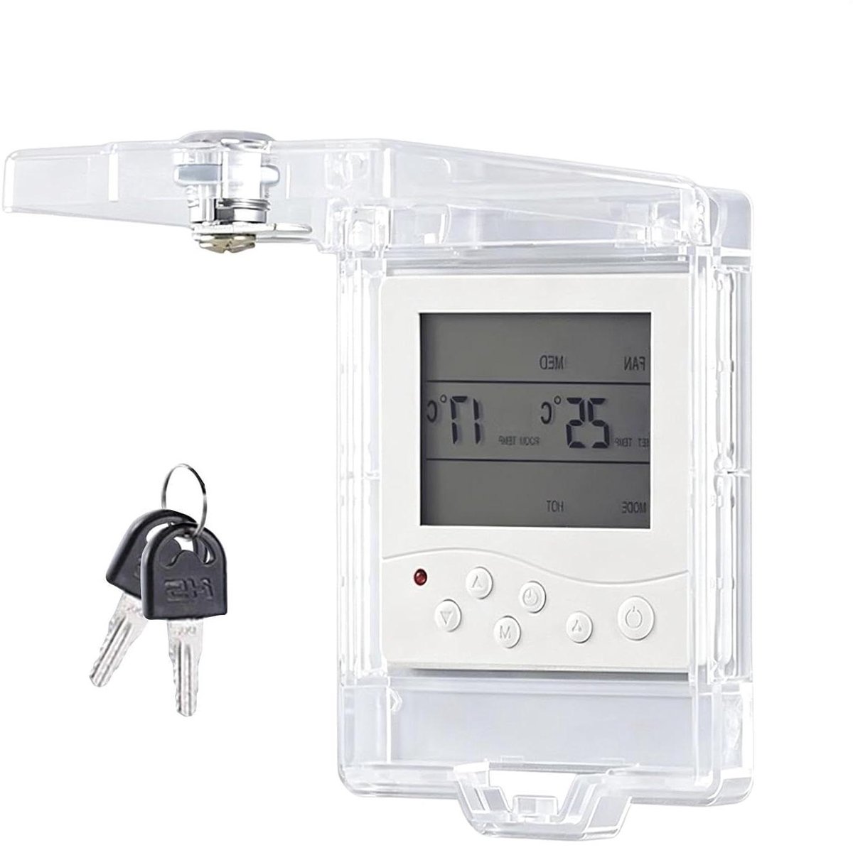 Thermostaat Veiligheidskap - Klimaatbeheersing Afdekking - Temperatuur Beveiligen - Transparant Spatwaterdicht - 13.2x9.8x2.6cm - Transparant
