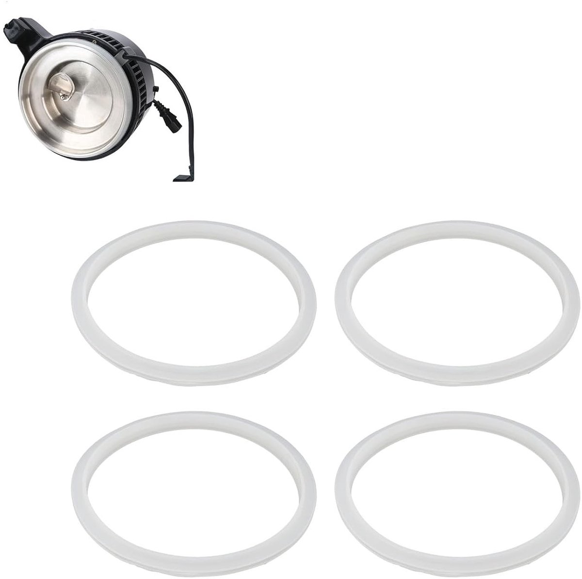 Set van 4 Siliconen Afsluitringen voor Waterdistilleerders - Vervangingsonderdelen voor Levensmiddelen, Lekvrije Keukenaccessoires en Slow Pot Hobbels (4L)