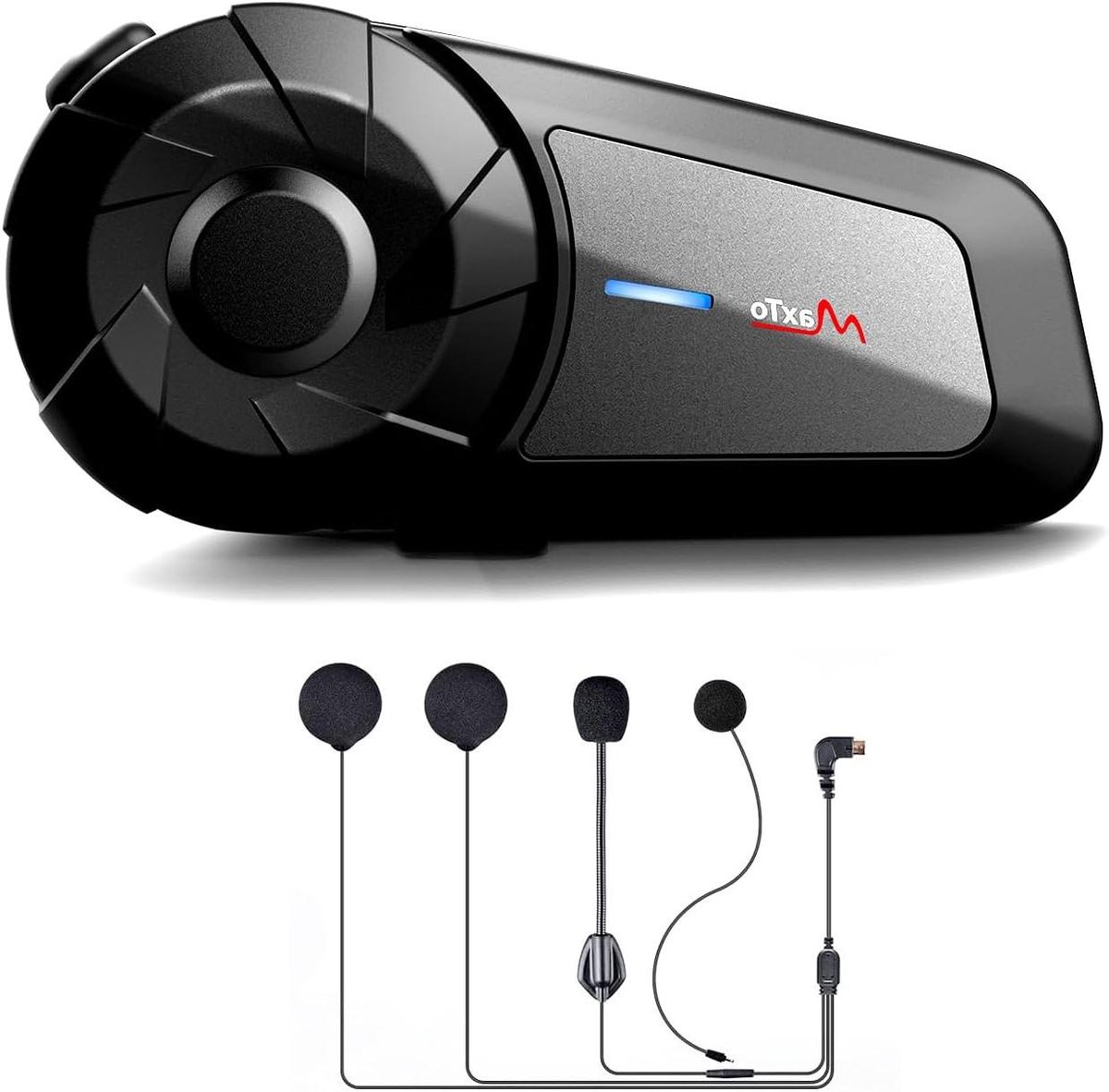 Motorhelm Communicatie - Helm Intercom - Motorrit Communicatie - 800M 2 Rijders - IP65 Waterdicht - Zwart