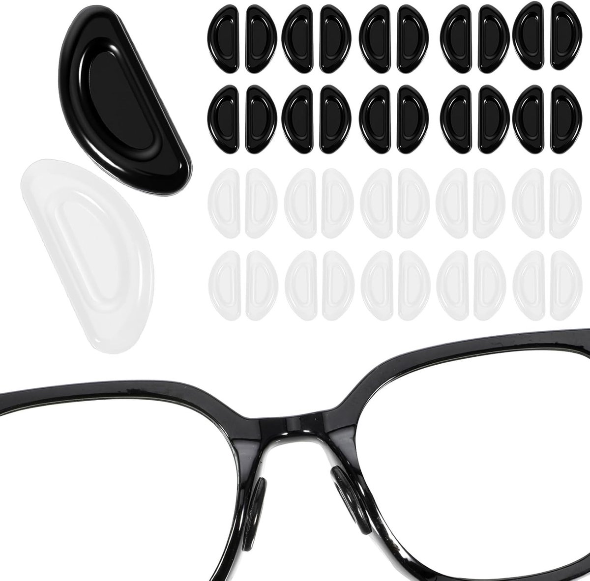 20 paar siliconen bril neuspads zelfklevend antislip zachte neuspads met kleverige achterkant brilaccessoires voor - ShopVlot
