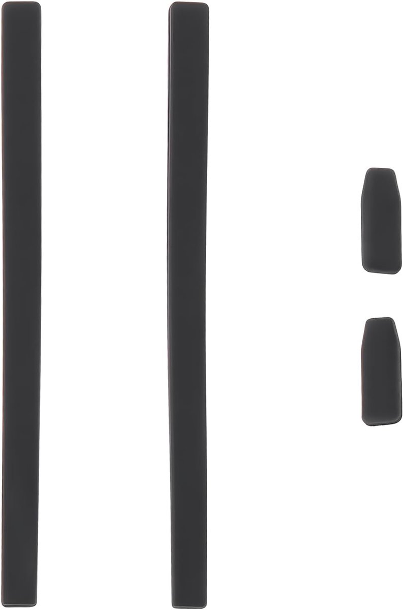 SnelShoppen - 2 sets zwarte silicone oorkussens voor brillen en zonnebrillen, comfortabele pasvorm, 86 mm lang, drukverlagend, ideaal voor dagelijks g