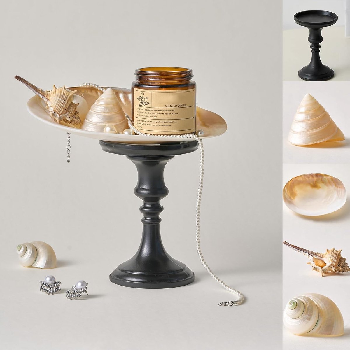 5PCS Original Design Natura Shells and Trays Photography Props Set, Jewelry Photoshoot Prop, Decorative Props for - ShopVlot