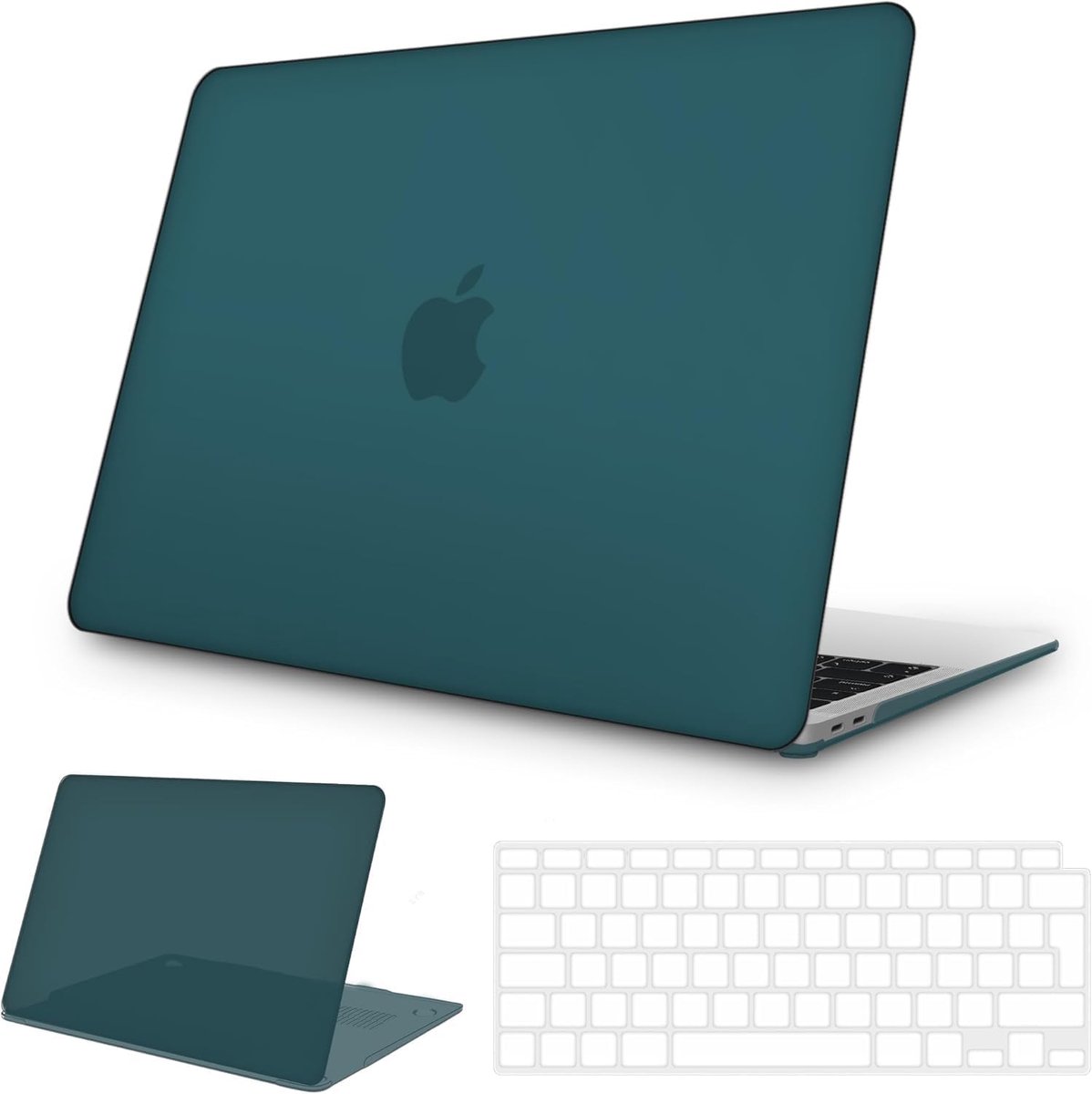 SnelShoppen - Rigid Matte Beschermcase voor MacBook Air 13" (M1 2018-2021) in Diep Teal | Ultra Dun TPU Toetsenbordcover, Geschikt voor A1932 A2179 A2
