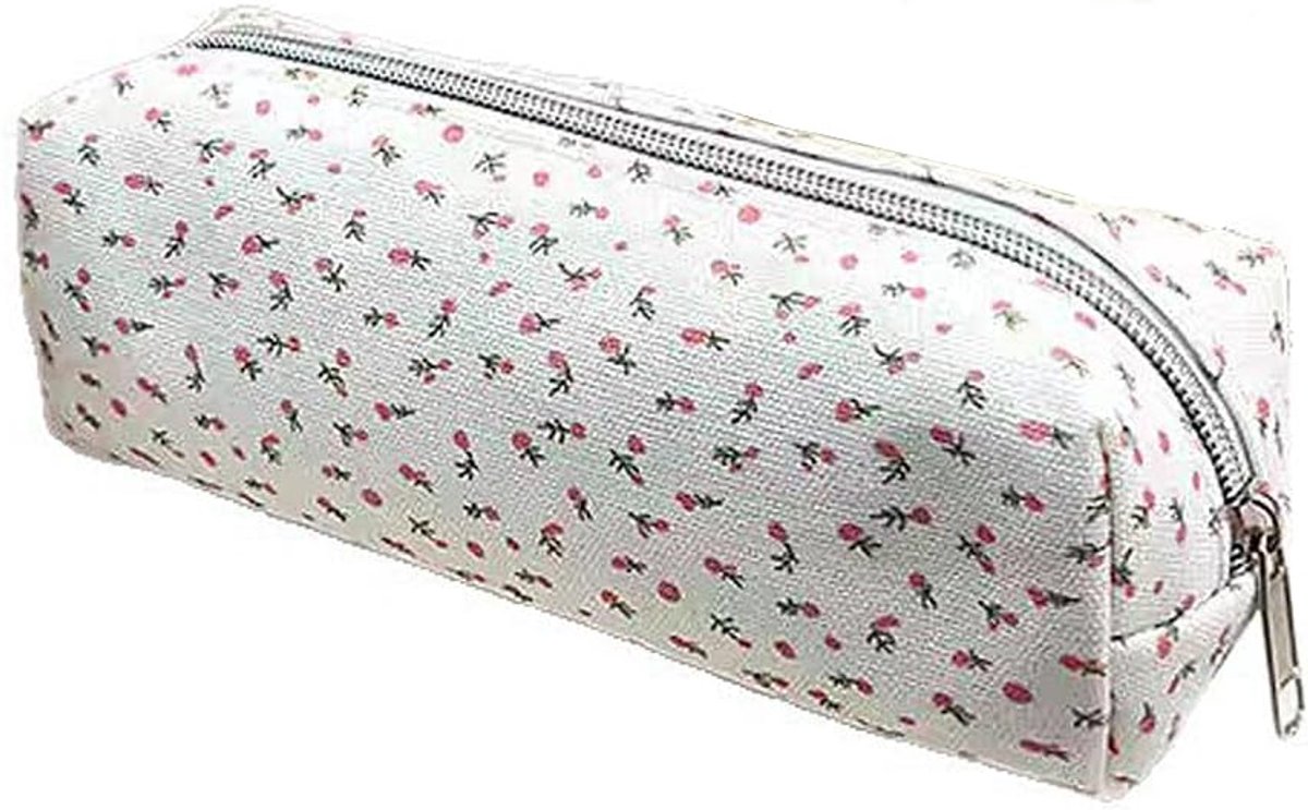 SnelShoppen - Schrijfgerei Etui Unisex, 18 x 6 x 5 cm, Schattige Cartoon Tas, Geschikt als Sleutel Etui, Cosmetica, Speelgoed, Wit