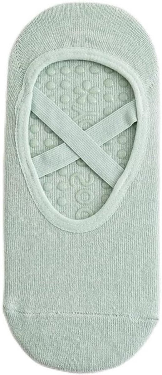 Dames Yoga Sokken - Antislip Sport Sokken met Kruisriem voor Yoga, Dans, Fitness en Gymnastiek - One Size, Zwart