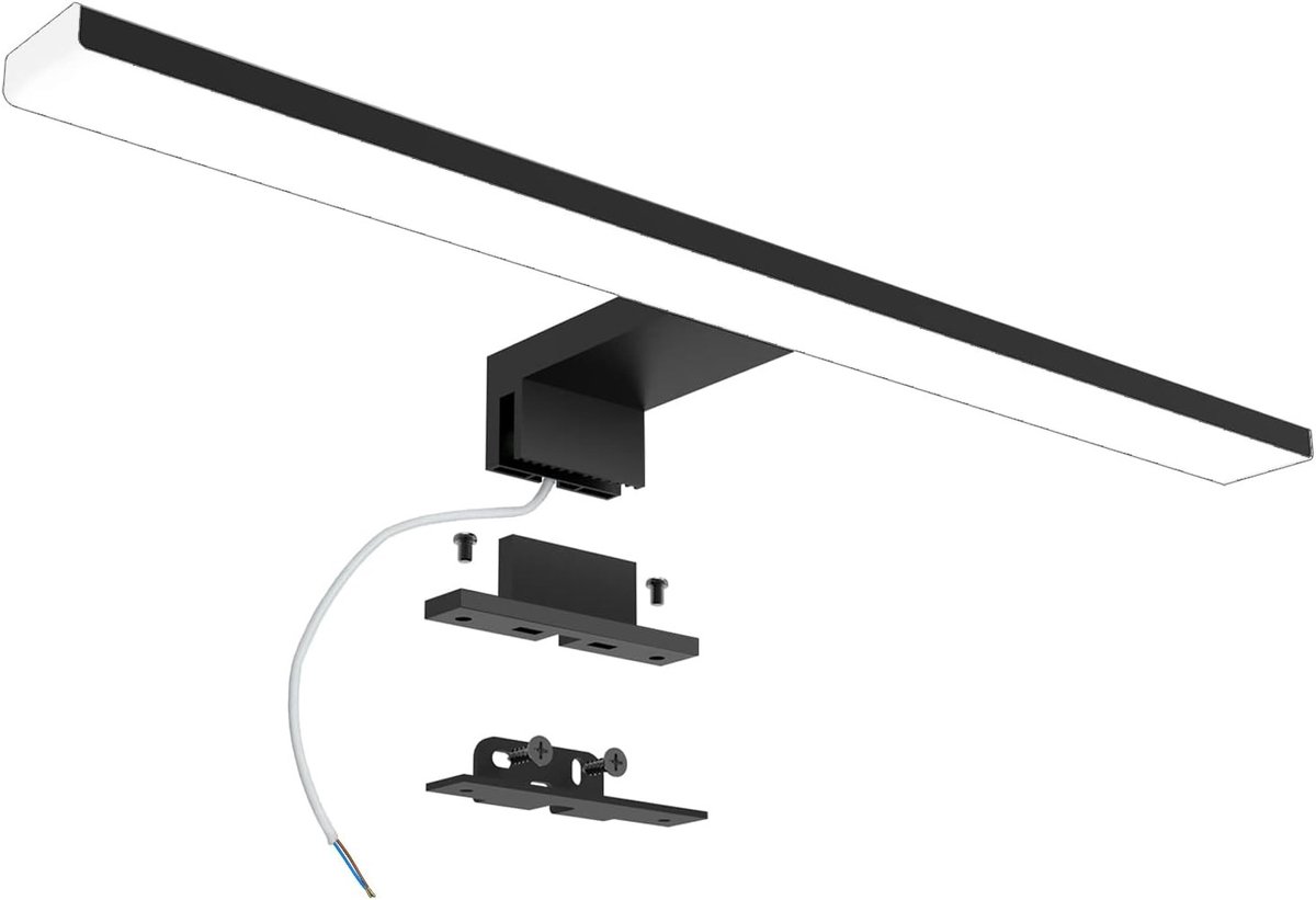 LED Badkamerspiegellamp - Zwart - 40 cm - Waterdichte Wandlamp met Neutraal Wit Licht - Voor Badkamers en Kasten