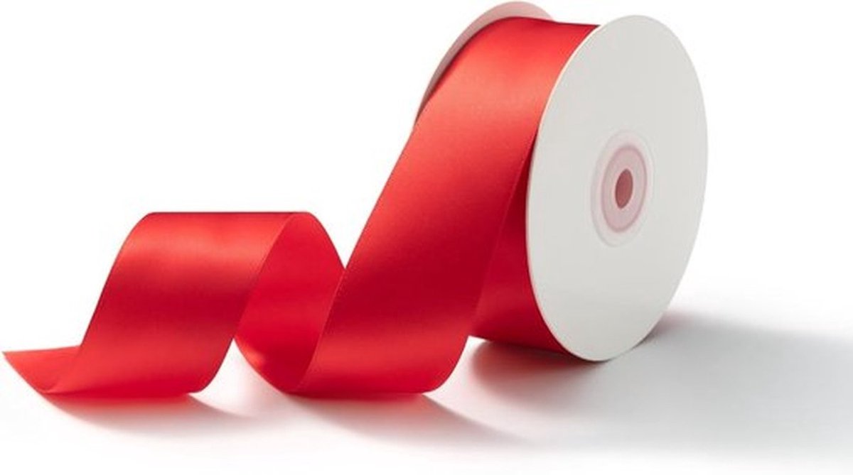 38mm Satijnlint voor Cadeaus, 23m Decoratief Lint voor Huwelijk, Knutselen en Verpakking, Rood
