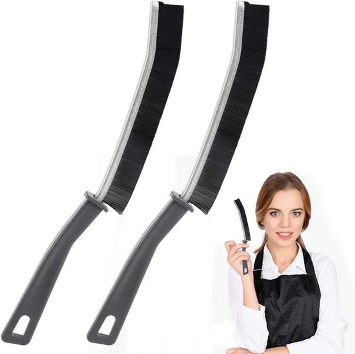 Multifunctionele Schoonmaakborstel Set voor Badkamer en Keuken, Ideaal voor Tegels en Kieren, 2 Stuks