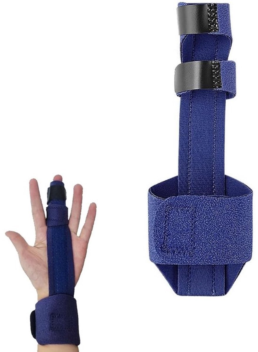 Verstelbare hand- en vingerbrace met metalen spalk - Zwart - Ondersteuning voor vingers en pols bij herstel en pijnverlichting
