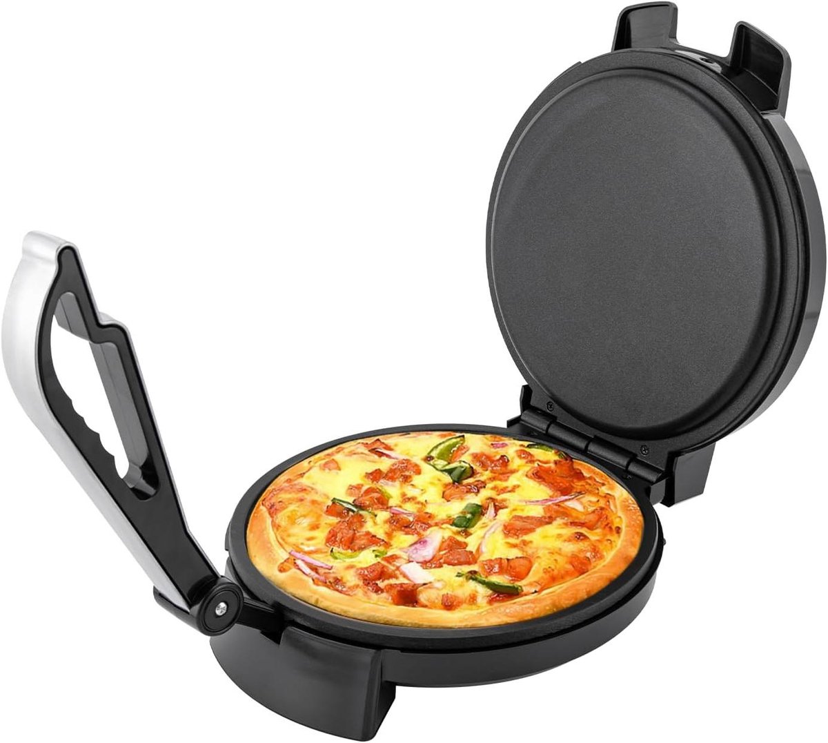 Roti Maker - Pannenkoek Apparaat - Snelle Maaltijden - Dubbelzijdige Verwarming - 26 x 34 x 19.5 cm - Zilver Zwart