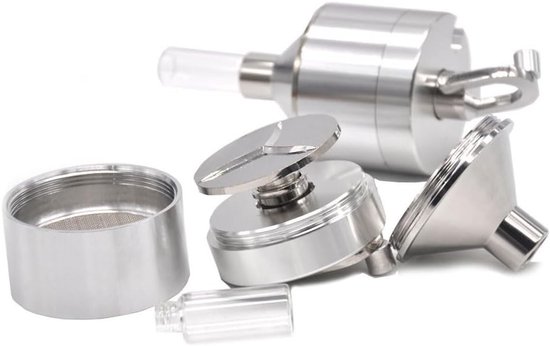 Handmatige Metalen Molen met Glazen Fles en Trechter, Ideaal voor Koken en Kruidenslijpen, Geschikt voor Grove Poeders — afbeelding 5