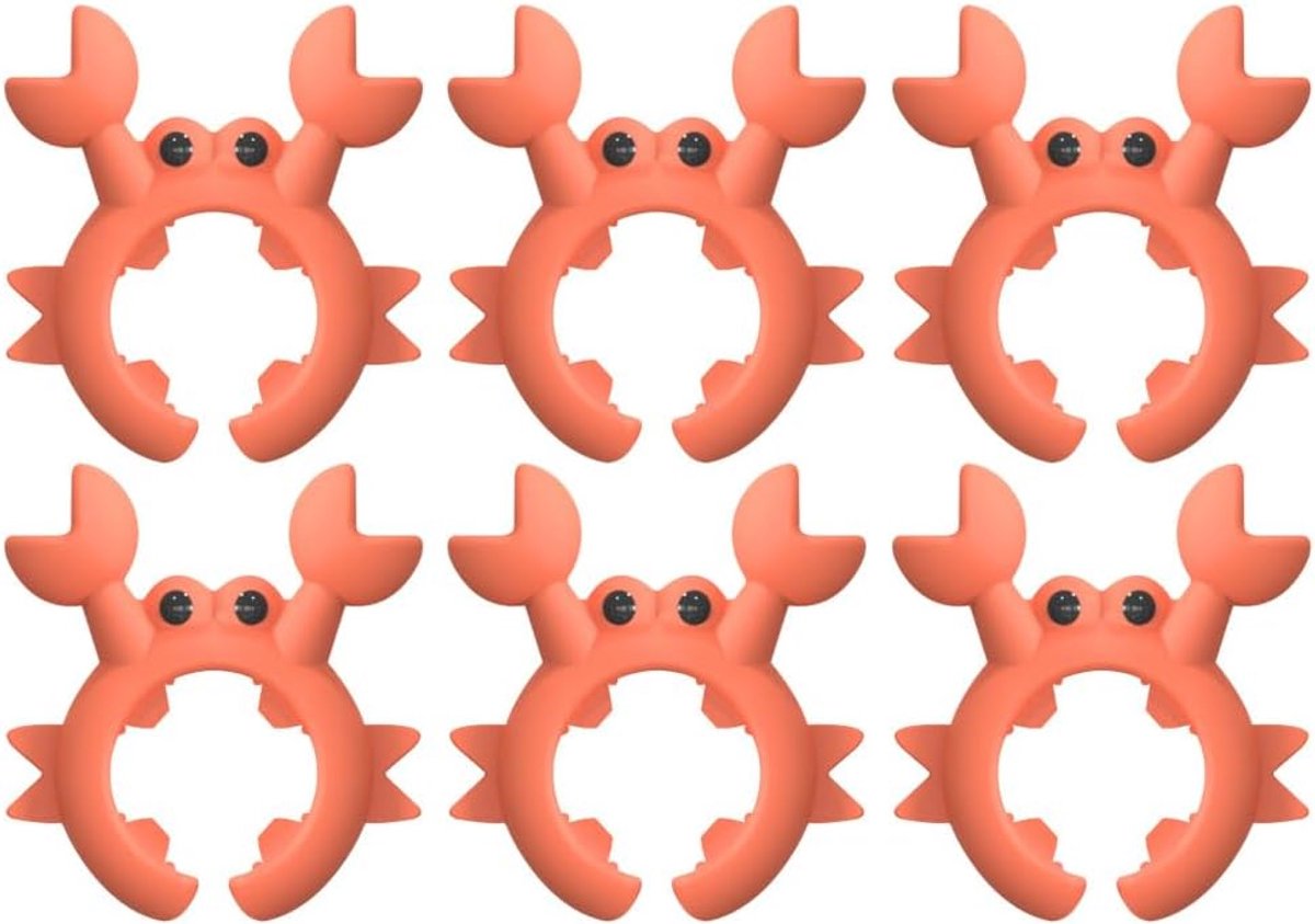 SnelShoppen - Creatieve Krabvormige Spatelhouder, 4/6 Stuks Universele Siliconen Keuken Hulpstukken, Hittebestendig Pot Clip voor Koken
