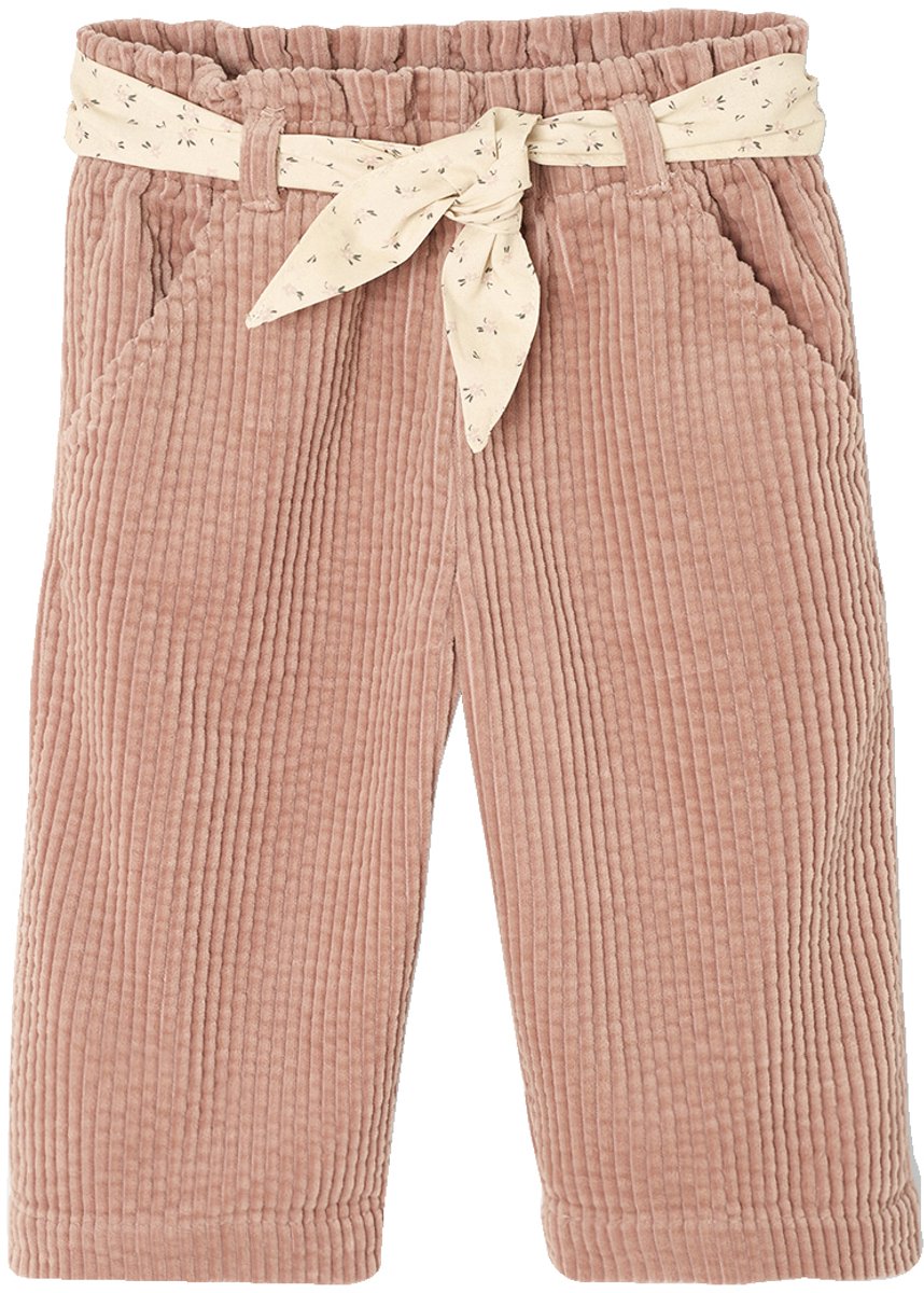 Vertbaudet Wijde fluwelen broek met gebloede riem voor baby's
