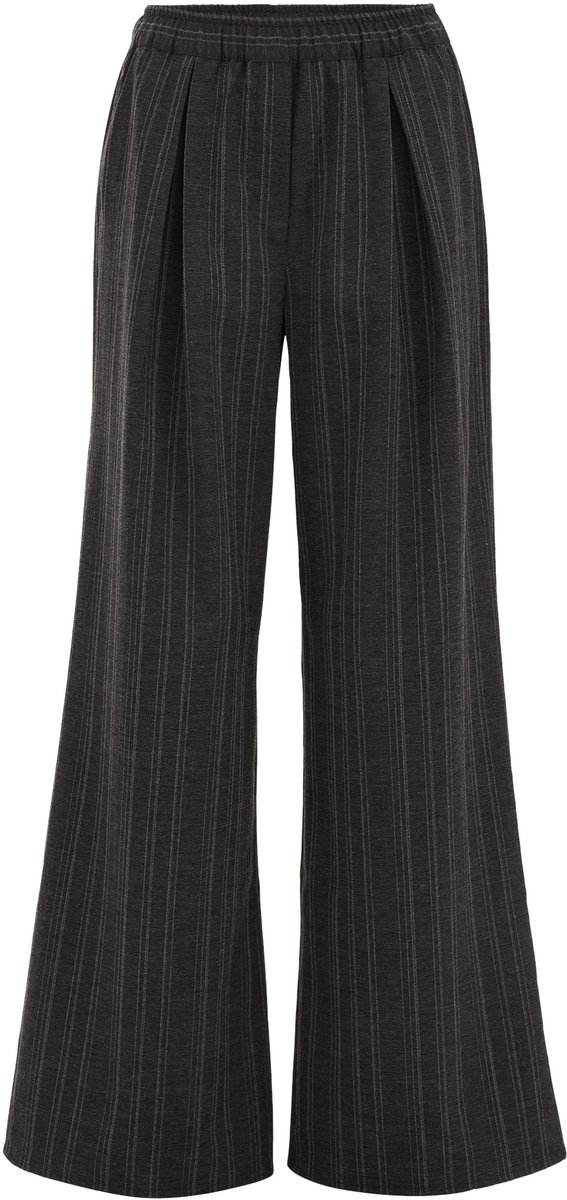 WE Fashion Dames wide leg pantalon met elastieke tailleband