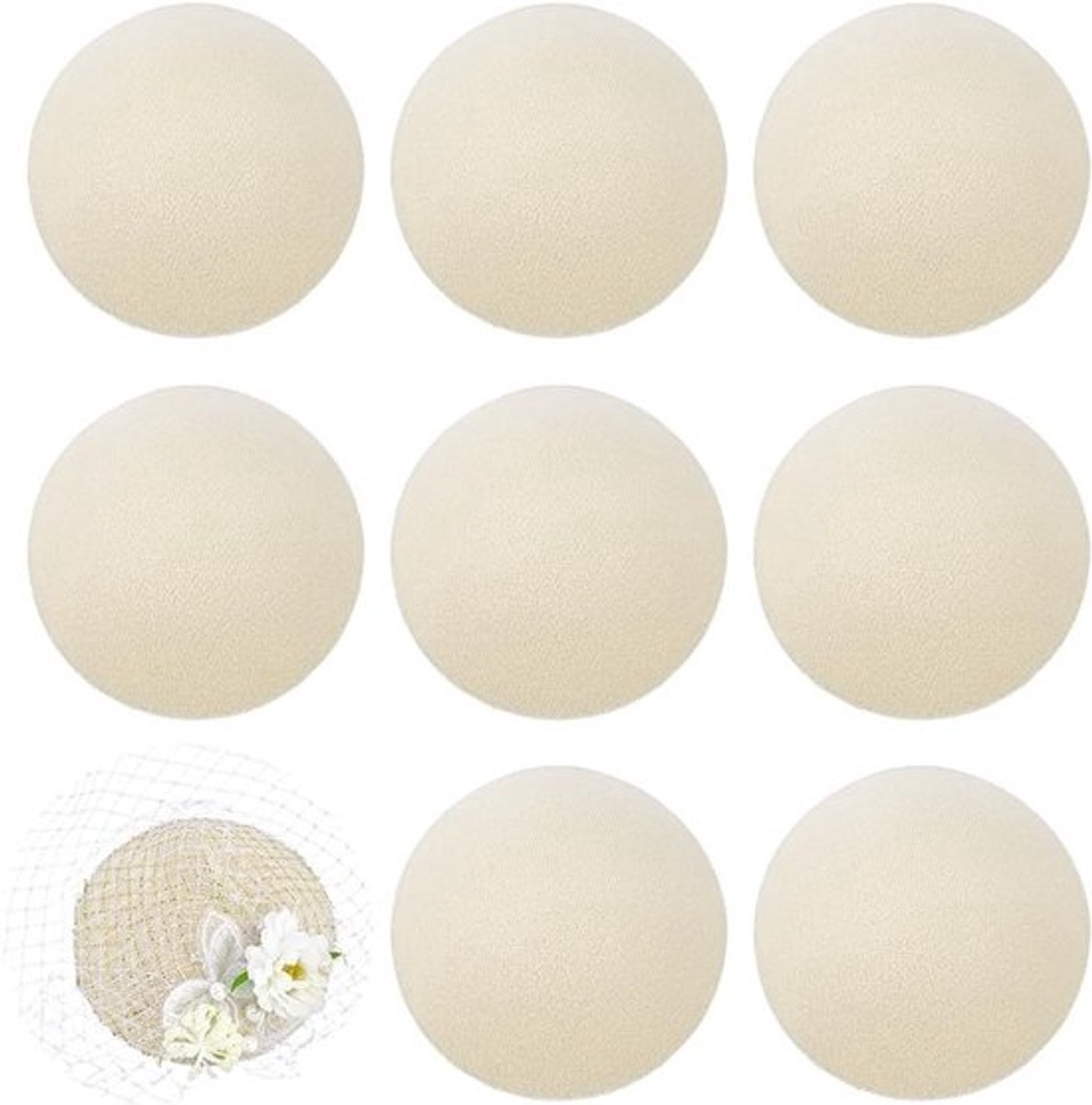 9 Stuks Sinamay Basis voor Fascinator Hoeden, 11.7 cm Ronde Cocktail Hoed DIY Materialen voor Bruiloften en Feestjes, Lichtgeel Craftset