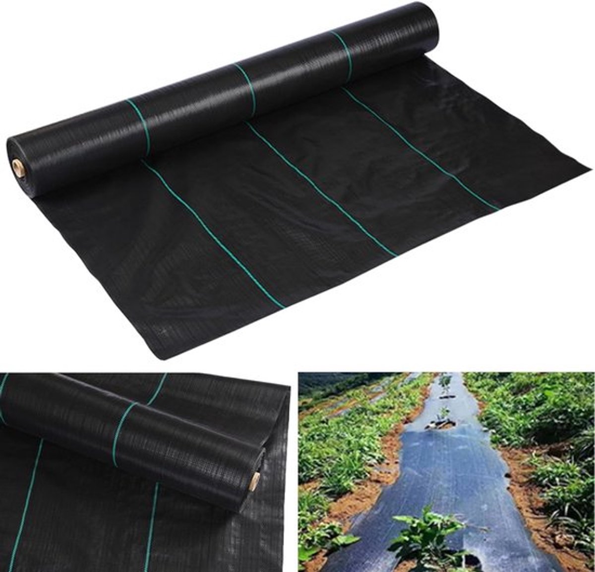 Onkruidbestrijdingsdoek, 1 x 10 m, 100 g/m², Scheurbestendig, Waterdoorlatend en Ademend, UV-bescherming voor Terrassen, Tuinen, Bloembedden en Opritten