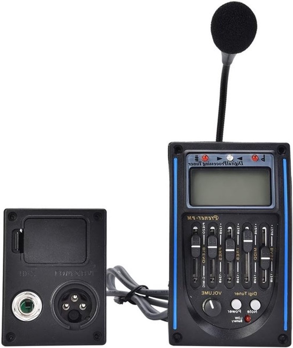 5-Bands Voorversterker en Digitale Tuner voor Akoestische Gitaar met Equalizer en Pickup