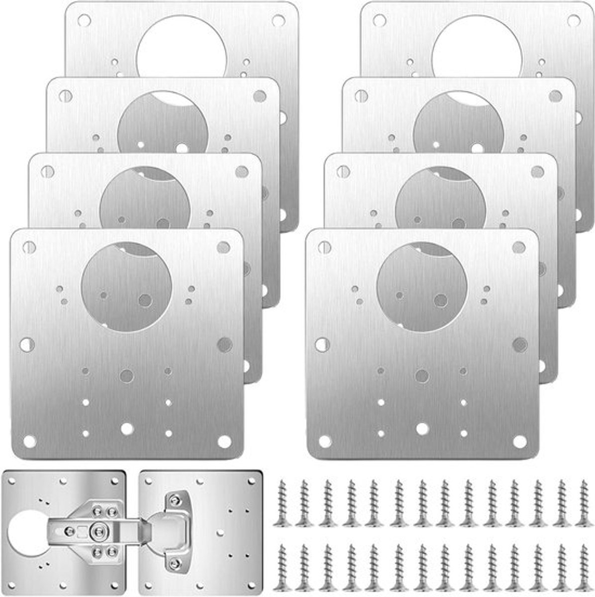 Complete Reparatieset voor Keuken- en Meubelhengsels met 8 Stukken, Inclusief Schroeven voor Kastdeuren, Lades en Ramen