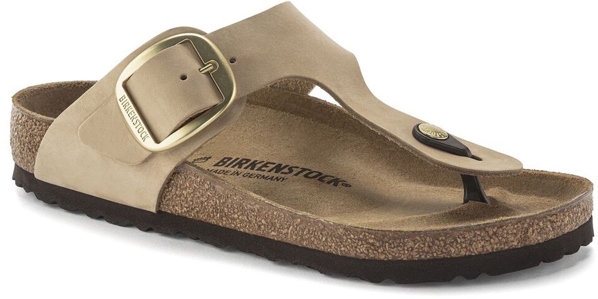 Birkenstock Slipper Gizeh Big Buckle 1023966 Sandcastle Breed Geel