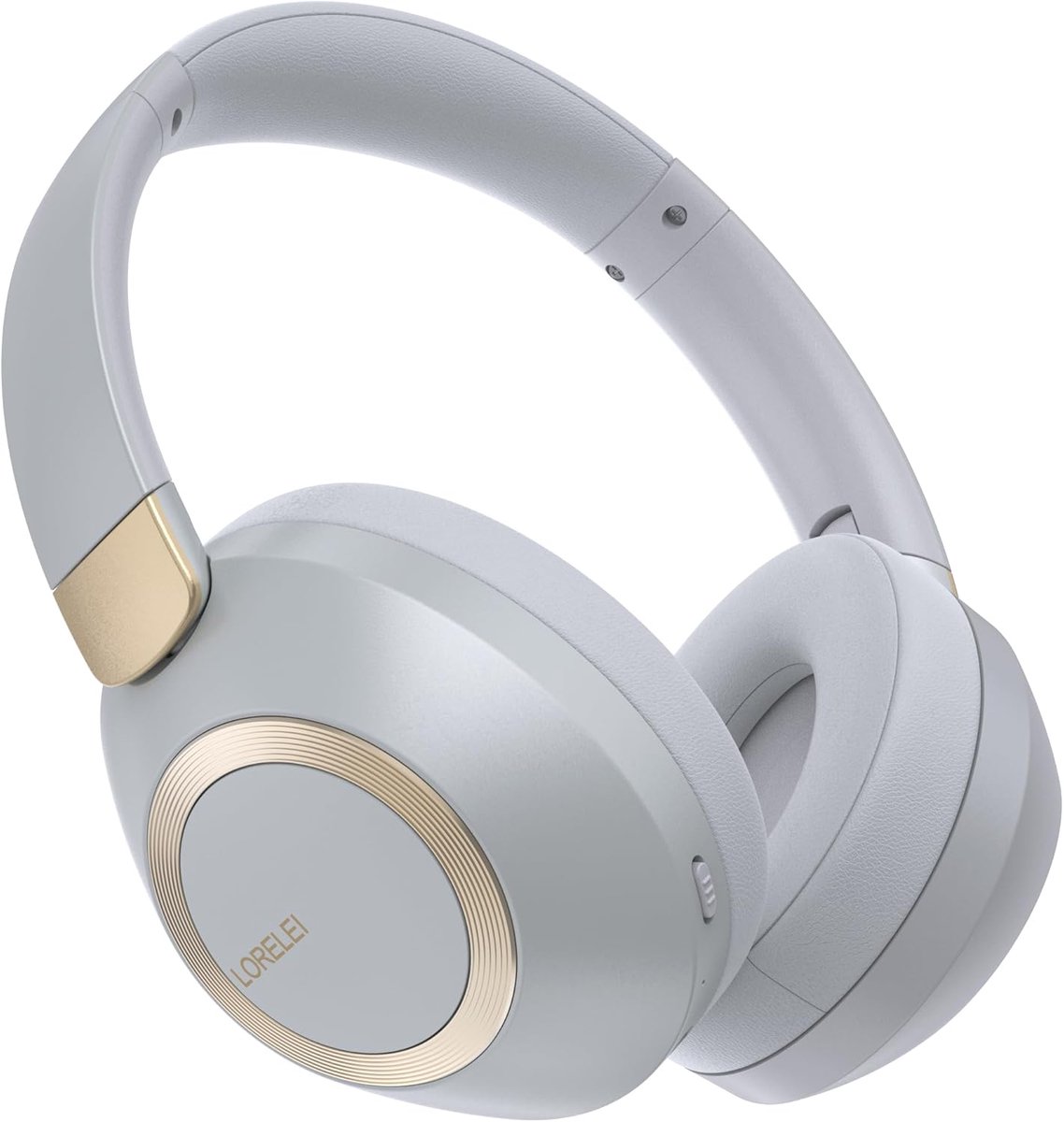 SnelShoppen - Draadloze over-ear hoofdtelefoon met 50 uur speeltijd, opvouwbaar en lichtgewicht Bluetooth-headsets in rookgrijs, diepe bas, ingebouwde