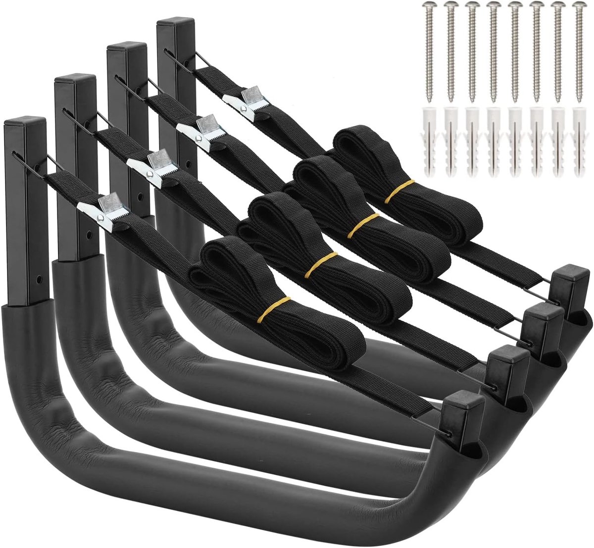 SnelShoppen - Heavdace Kajak opbergrek voor wandmontage, garage opslag voor kano's en paddleboards, zware opberghaken, 38 cm x 26,7 cm, ideaal voor bu