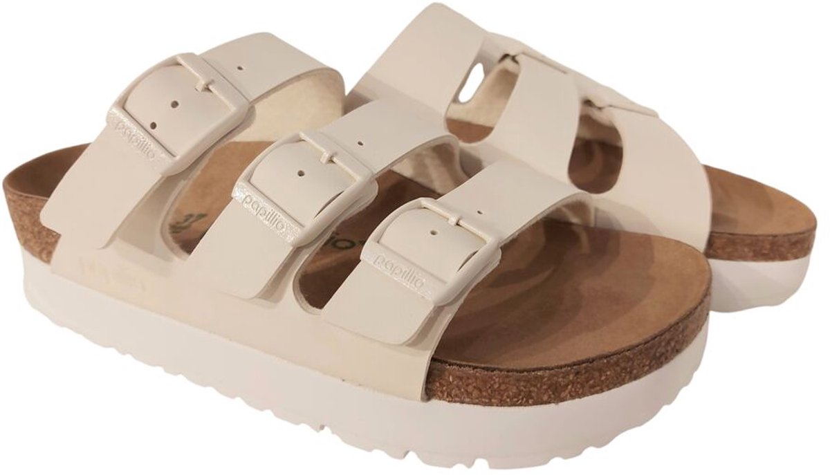 Birkenstock Papillio Slipper Florida lll Pap Flex Platform 1029751 Eggshell Smal Offwhite