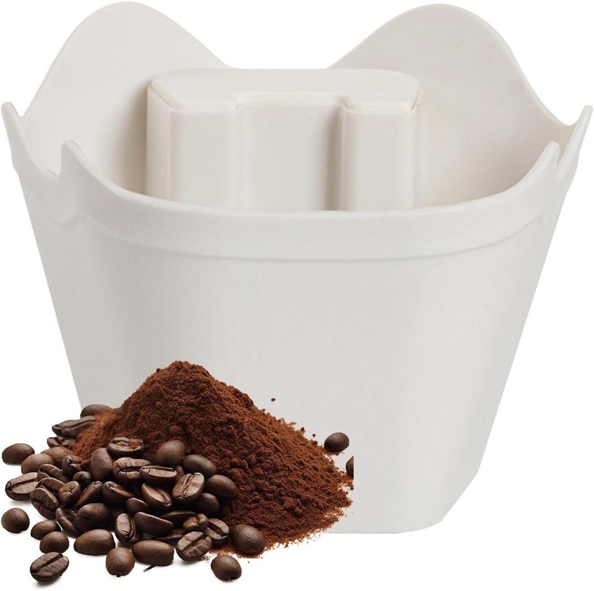 Espresso Afvalbak - Koffiedik Bakje - Koffie Bereiden - Ruimtebesparend Ontwerp - 13 cm Diameter - Wit