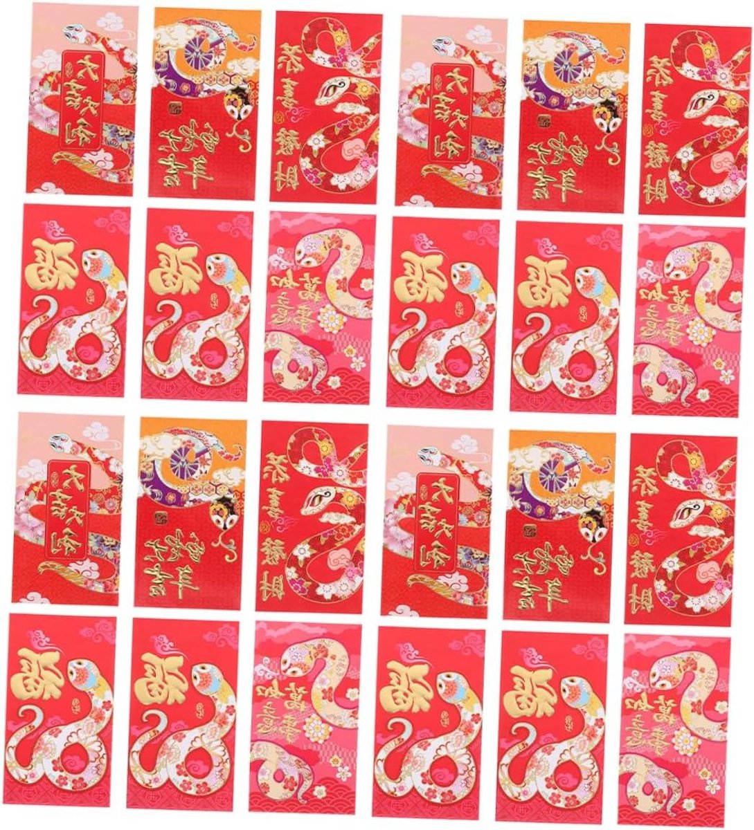Chinese Nieuwjaar Enveloppen - Geldzakjes Traditioneel - Cadeau Geven - Veilige Sluiting - 16.30X9.00CM - Rood