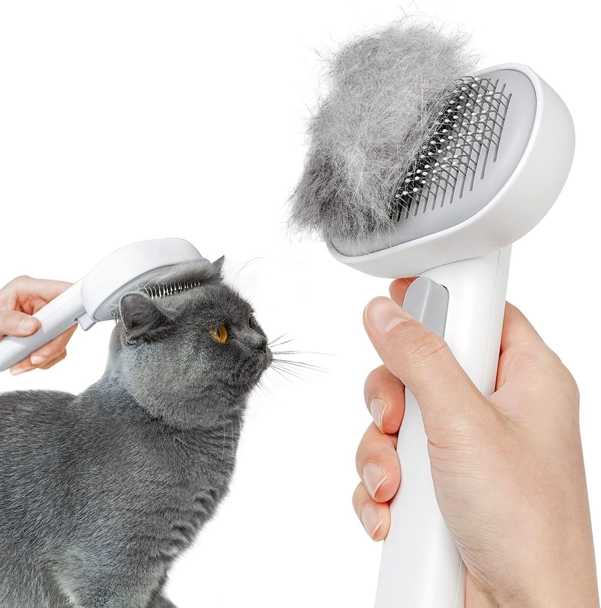 YAGXIG Kattenhaarborstel - Geschikt voor binnenkatten - Universeel voor lang- en kortharige katten - Kattenverzorgingsborstel - Massageborstel voor kittens en konijnen - Verwijdert losse haren
