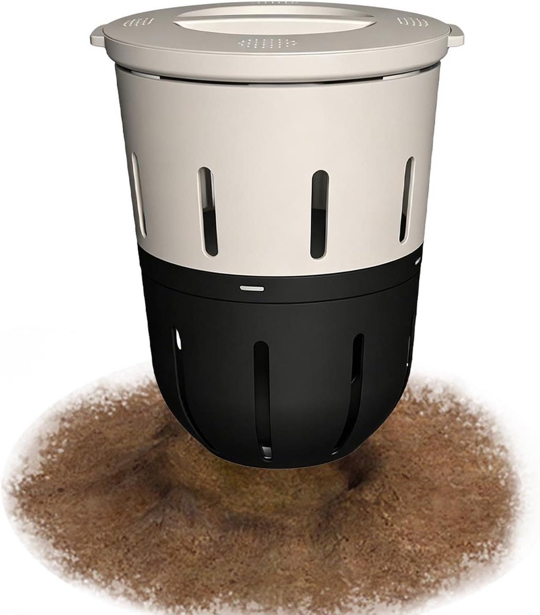 Tuincompostbak - Compostcontainer ondergronds - Organisch afval verwerken - Twist-Lock Veiligheidsdeksel - 12.5 liter - Zwart