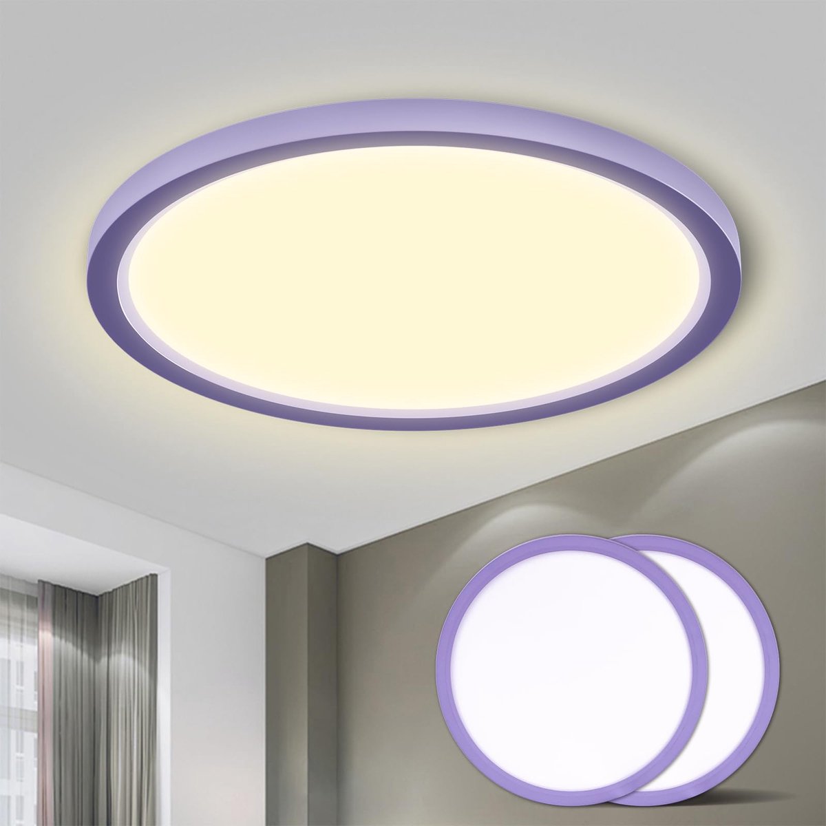 SnelShoppen - LED Plafondlamp Rond Plat 18W Waterdicht IP44 3000K 1600LM Voor Badkamer Woonkamer Slaapkamer Keuken Kelder Kantoor 220x24mm