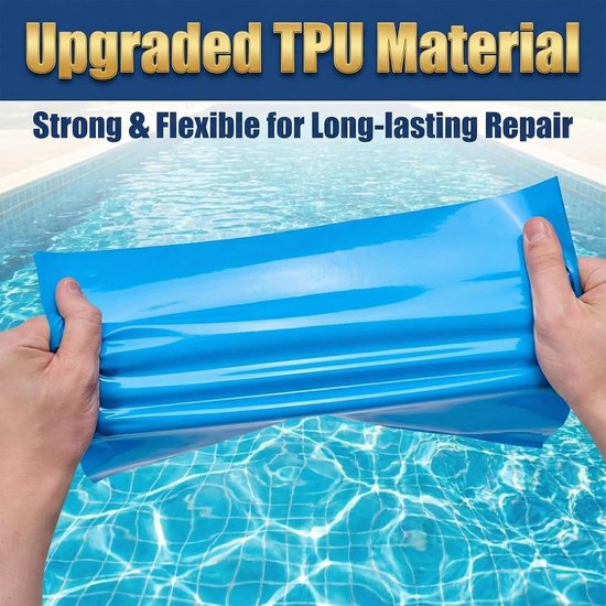 Reparatiesticker Zwembad - PVC Patch - Lekkages Dichten - Waterdicht en Flexibel - 125 x 85 cm - Blauw — afbeelding 4