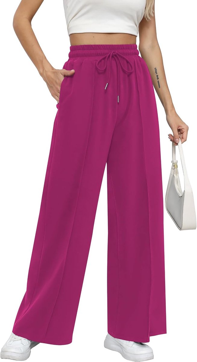 Joggingbroek voor dames, lange cargobroek, sweatbroek, vrijetijdsbroek, wijde pijpen, broek met zak