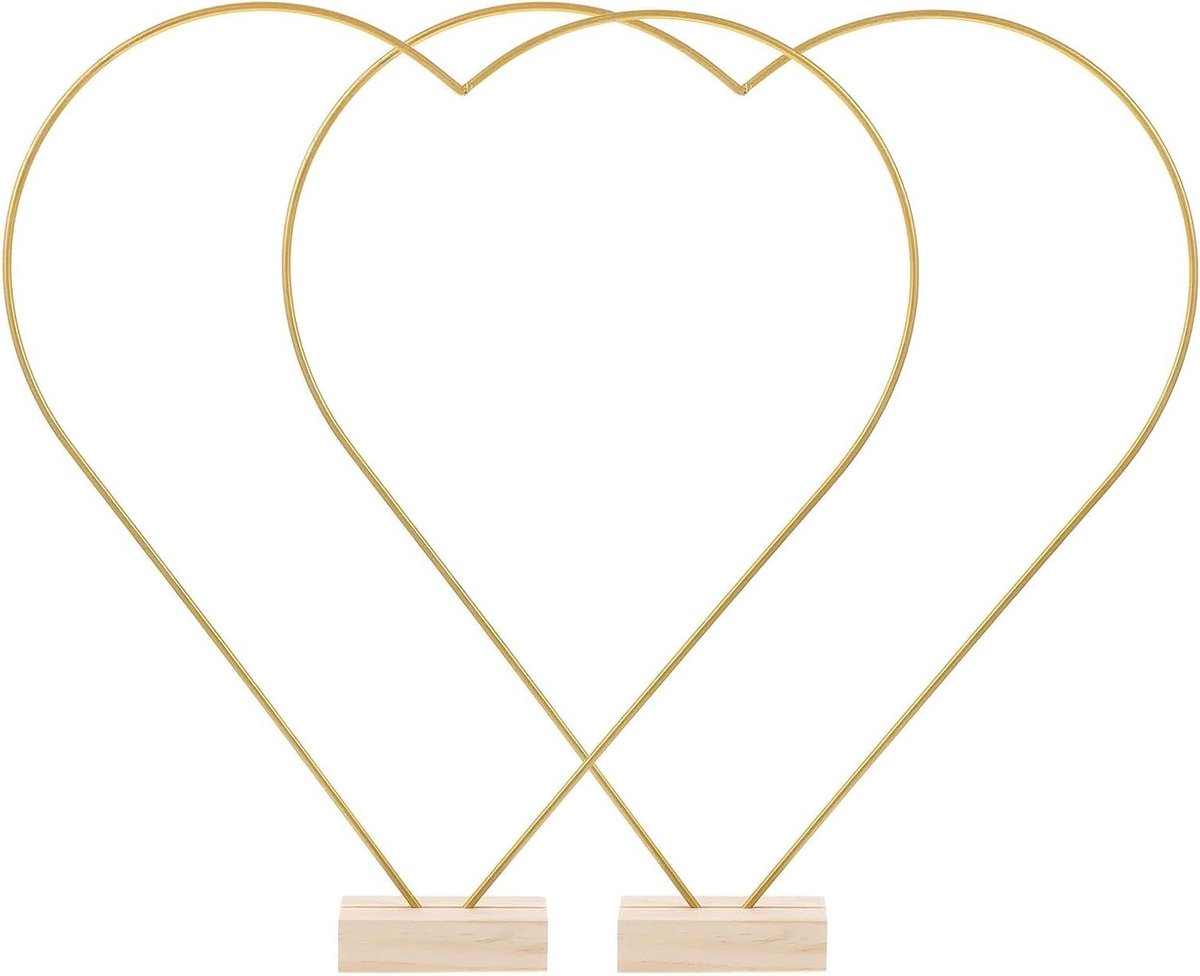 Kransen Harten - Bloemringen Decoratie - DIY Projecten - Stabiele Metalen Basis - 30 cm Ring - Goud