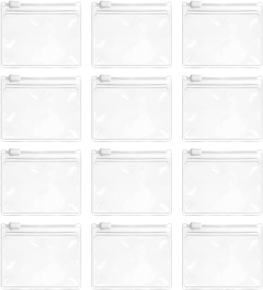 SnelShoppen - 12 Stuks Ziplock Zakjes 7.5 x 7 cm Herbruikbare Waterdichte Plastic Ziplock Zakjes Voor Pillen, Voedsel en Snuisterijen Opslag
