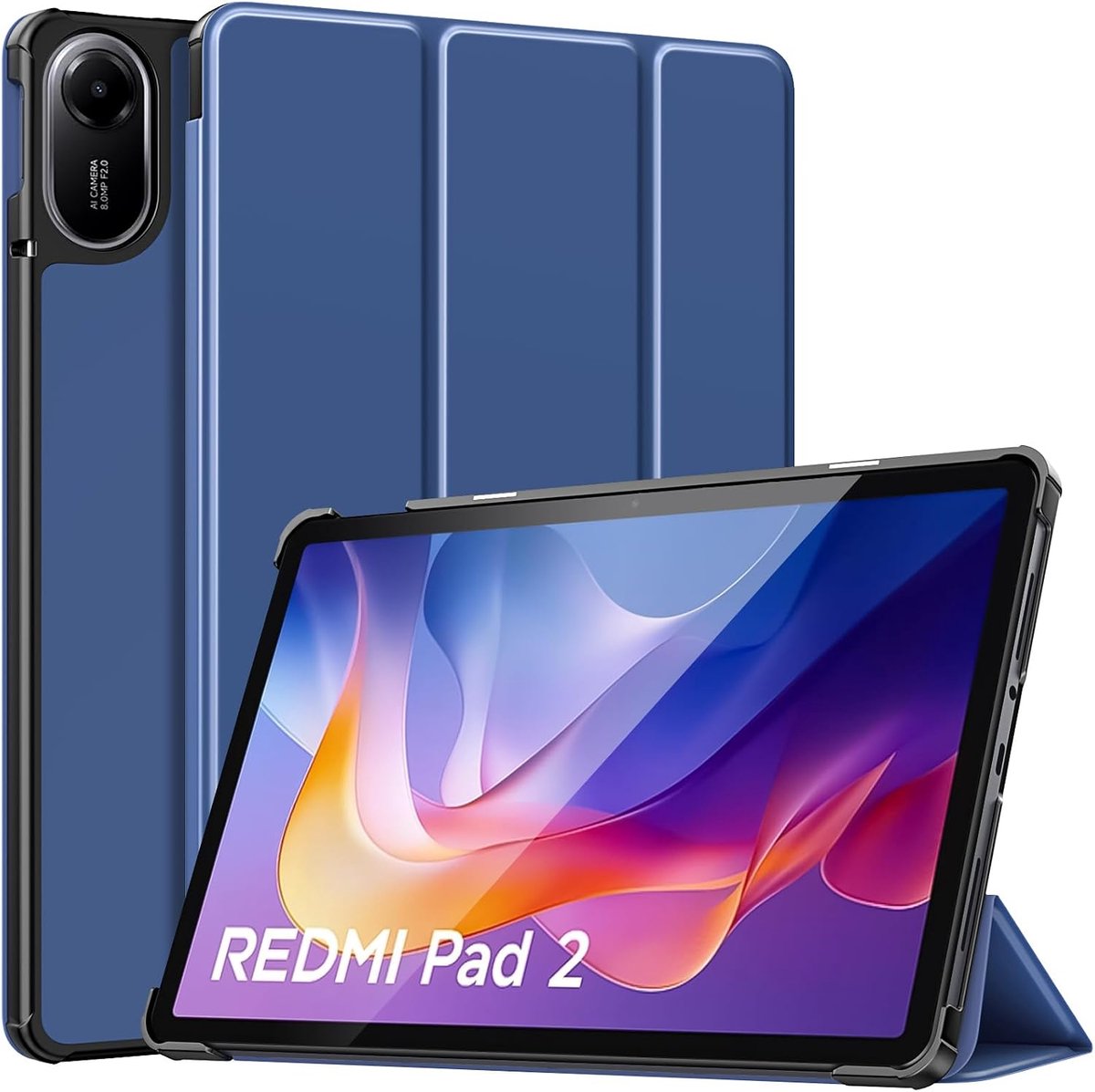 SnelShoppen - TiMOVO Hoes voor Xiaomi Redmi Pad 2 11" 2025 Tablet, Donkerblauw | Slank Lichtgewicht, Standaard Hard Rug, Auto Wek/Slaap