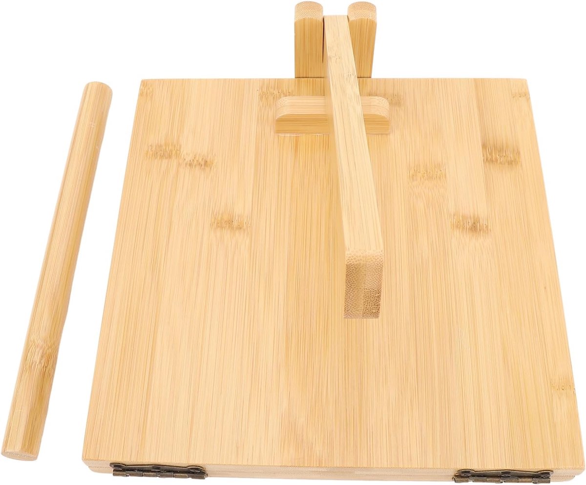 SnelShoppen - Handmatige Tortilla Pers Hout 30 cm Roti Maker voor Makkelijke Tacos, Chapati, Naan en Pannenkoeken in Keuken