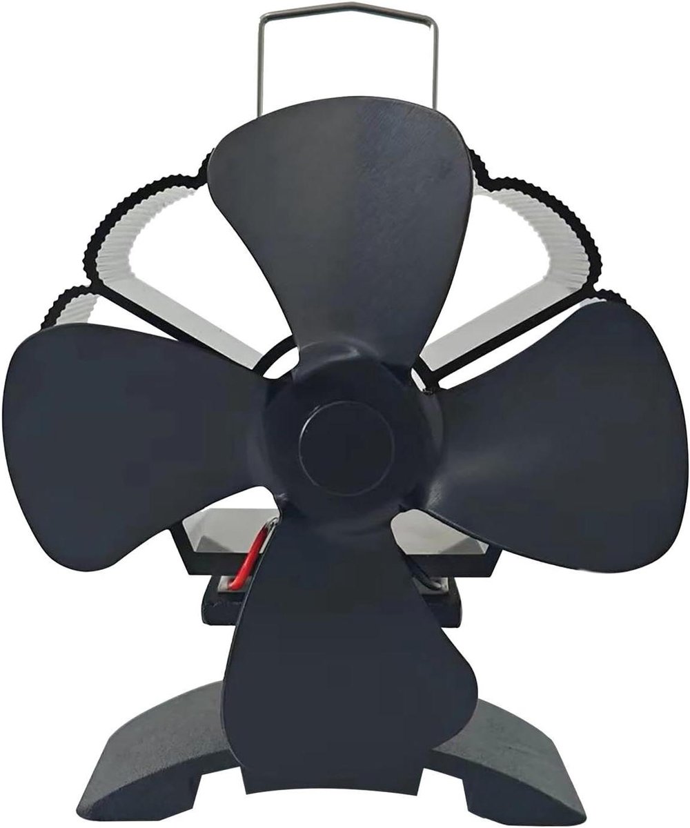 Houtkachel Ventilator - Warmte Ventilator Oven - Warmte Verdeling - Zonder Stroom - 11x8x12cm - Zwart