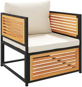 vidaXL - Tuinstoel - met - kussens - massief - acaciahout
