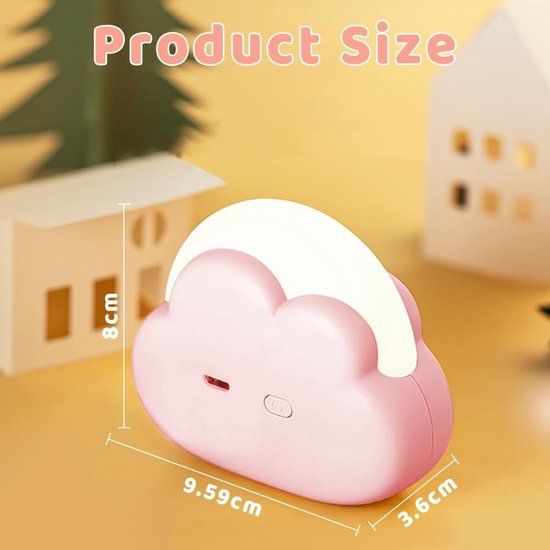 Nachtlampje Cloud voor Kinderen - Oplaadbare Peuter Lamp voor Slaapkamer & Kawaii Decoraties — afbeelding 2