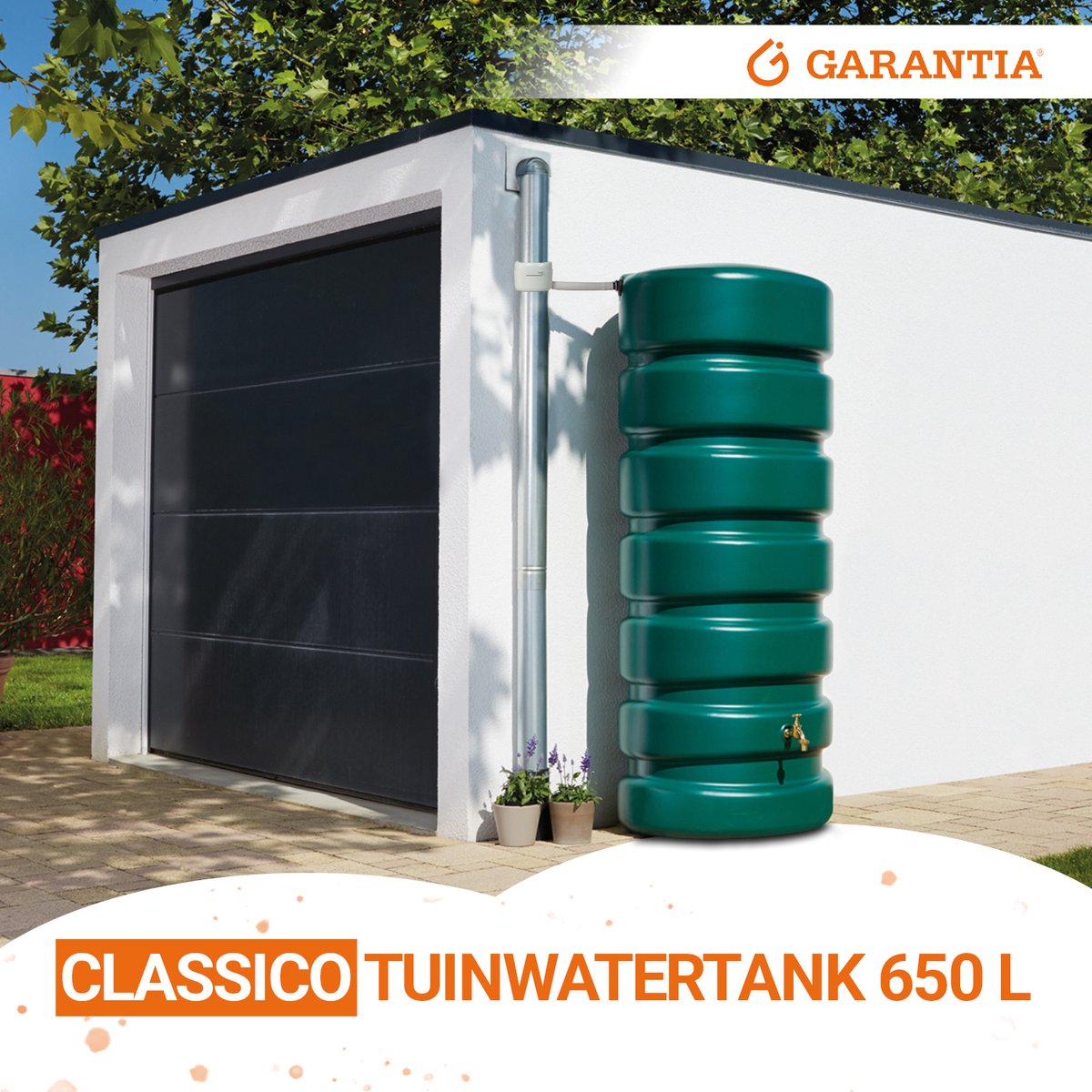 Garantia Classico Tuinreservoir 650 liter donkergroen