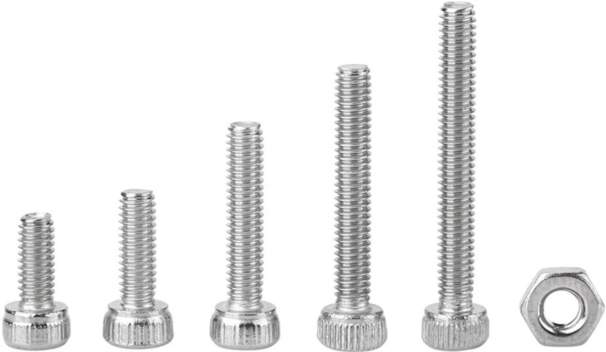 SnelShoppen - 210 Stuks M2.5 Zeskantboutjes met Moeren - RVS 304 Assortiment - M2.5 x 6/8/10/12/16/30/25/30mm - Ideaal voor Montage en Industrie