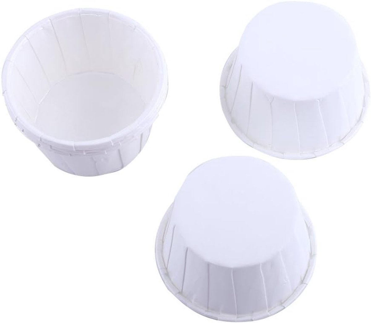SnelShoppen - 100 Stuks Papieren Cupcakevormpjes Muffin Bakvormen Wit Voor Feest, Bruiloft, Verjaardag, Babyshower, Ovenbestendig