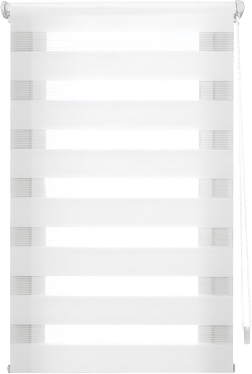 SnelShoppen - Rolgordijn voor Nacht en Dag, 80 x 150 cm, Eenvoudige Installatie zonder Gereedschap, Geen Boren, Wit, Perfect voor Woonkamer, Slaapkame