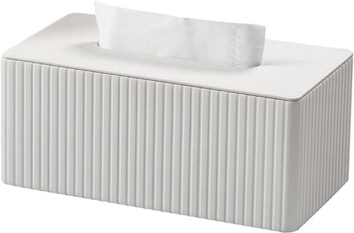 Decoratieve Tissue Dispenser van PU Leer voor Cosmetische Doekjes - Rechthoekige Tissuehouder voor Badkamer, Keuken, Slaapkamer, Auto en Thuiswerkplek