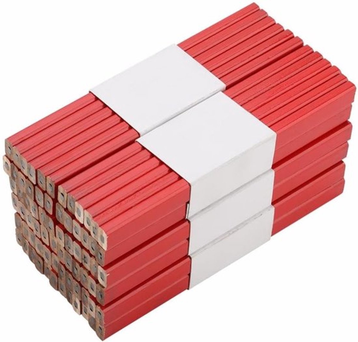 Octagonale Houten Potloden - 72 Stuks voor Timmerwerk, Bouwprojecten en Ambachten - 17.5 x 1.2 x 0.8 cm