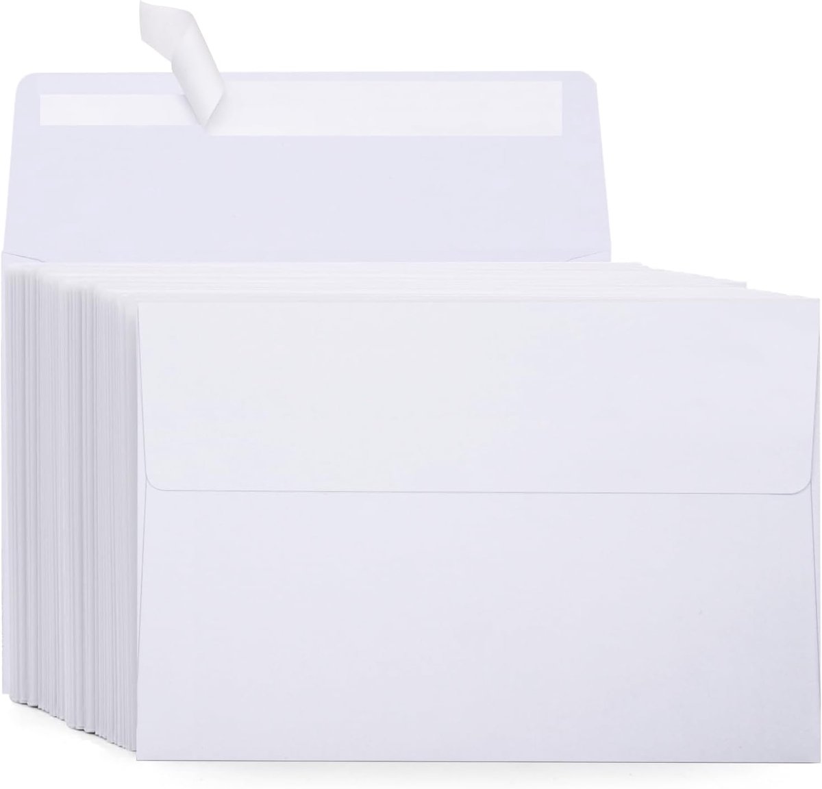 SnelShoppen - Enveloppen Set van 100, C6 Formaat, 120 x 165 mm, Wit, Zelfklevend, 120 g/m², Robuuste Briefen, Uitnodigingen, Wenskaarten, Vertrouwelij